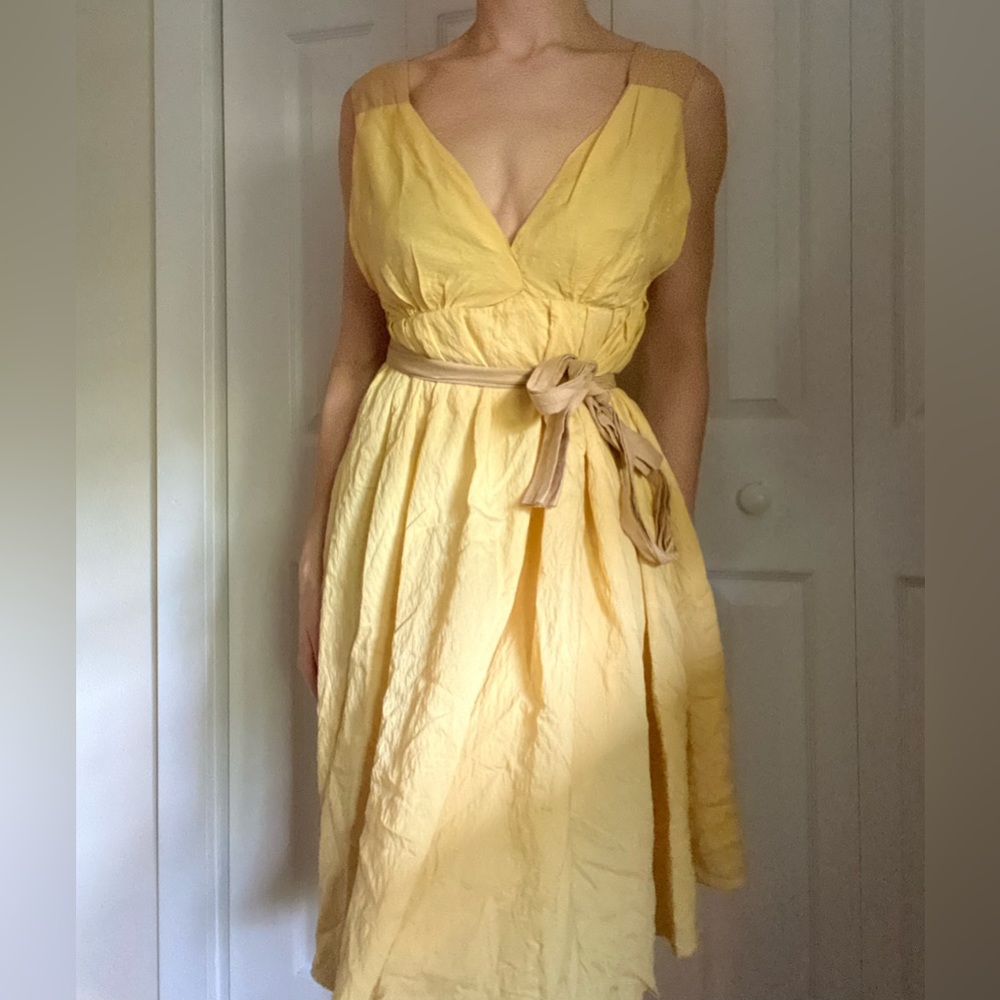Y Apparel yellow tan sundress